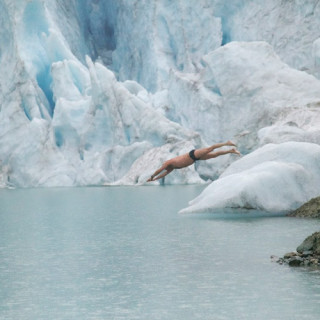 jumping into icy water